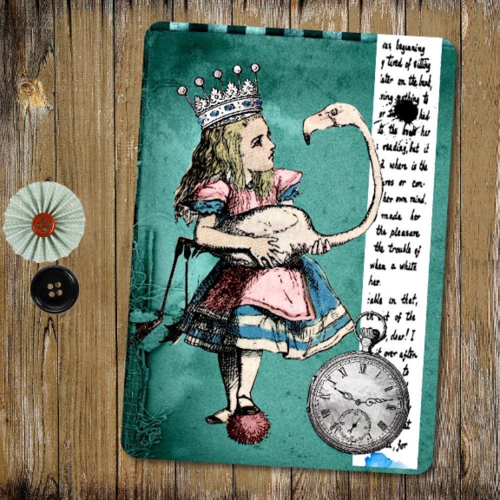 Carte Alice Au Pays Des Merveilles Anniversaire Fait Main Vintage Cadeau Alice Un Grand Marche