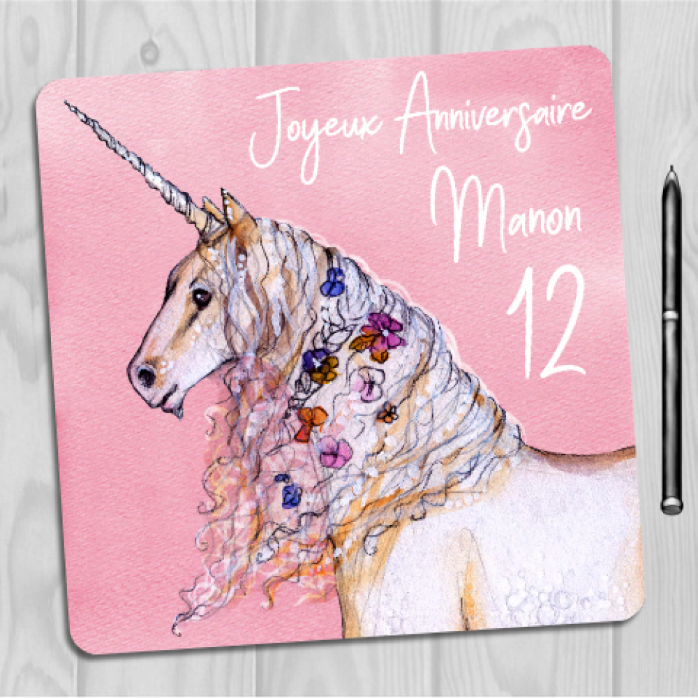 Carte D Anniversaire Carte Licorne Birthday Card Carte Fait Main Enfant Fille Un Grand Marche