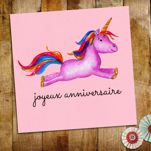 Carte Anniversaire Licorne Un Grand Marche