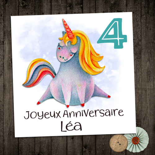 Carte Anniversaire Licorne Unicorn Joyeux Anniversaire Princesse Fille Garcon Un Grand Marche