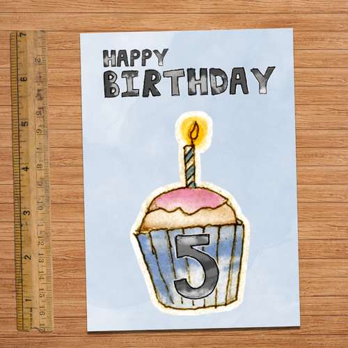 Carte anniversaire, carte happy birthday - Un grand marché