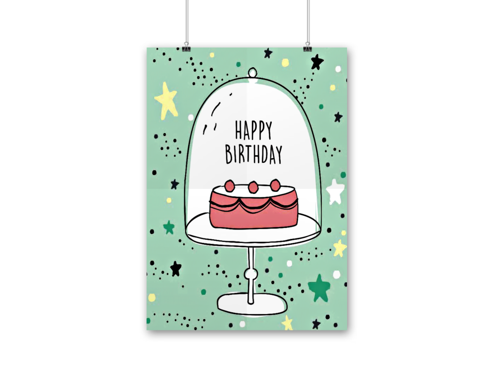 Carte anniversaire, carte happy birthday - Un grand marché