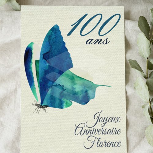 Carte anniversaire, carte cent ans
