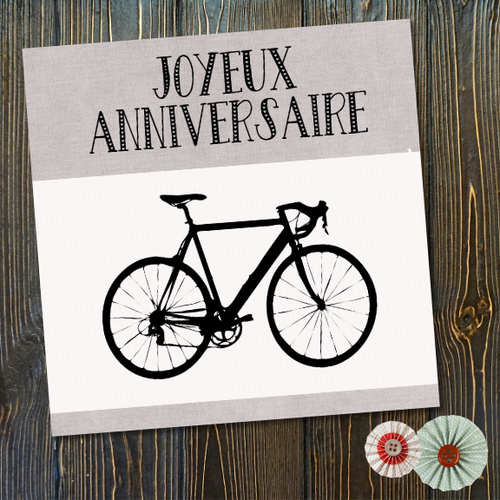 Carte anniversaire, carte vélo