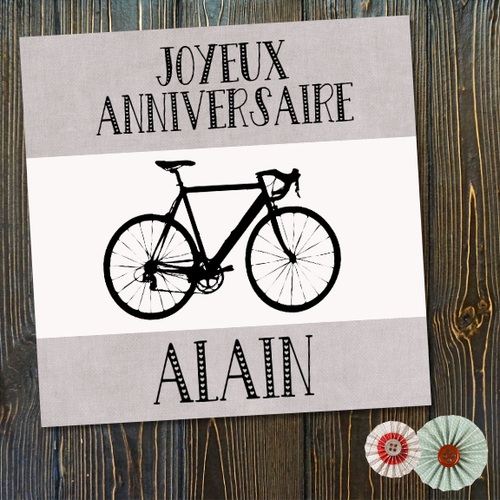Carte anniversaire, carte vélo