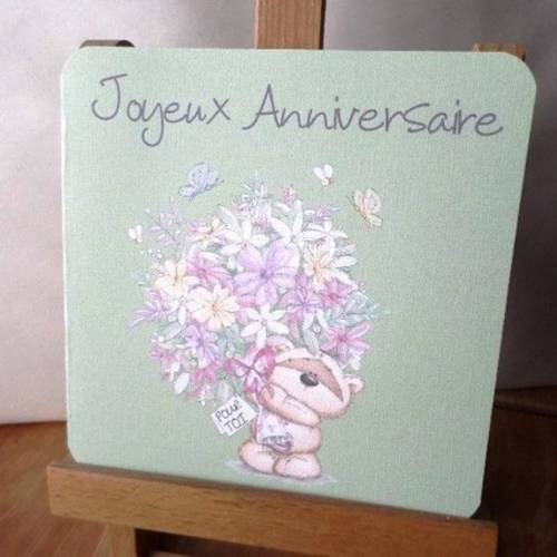 Carte Anniversaire Fait Main Petit Ours Un Grand Marche