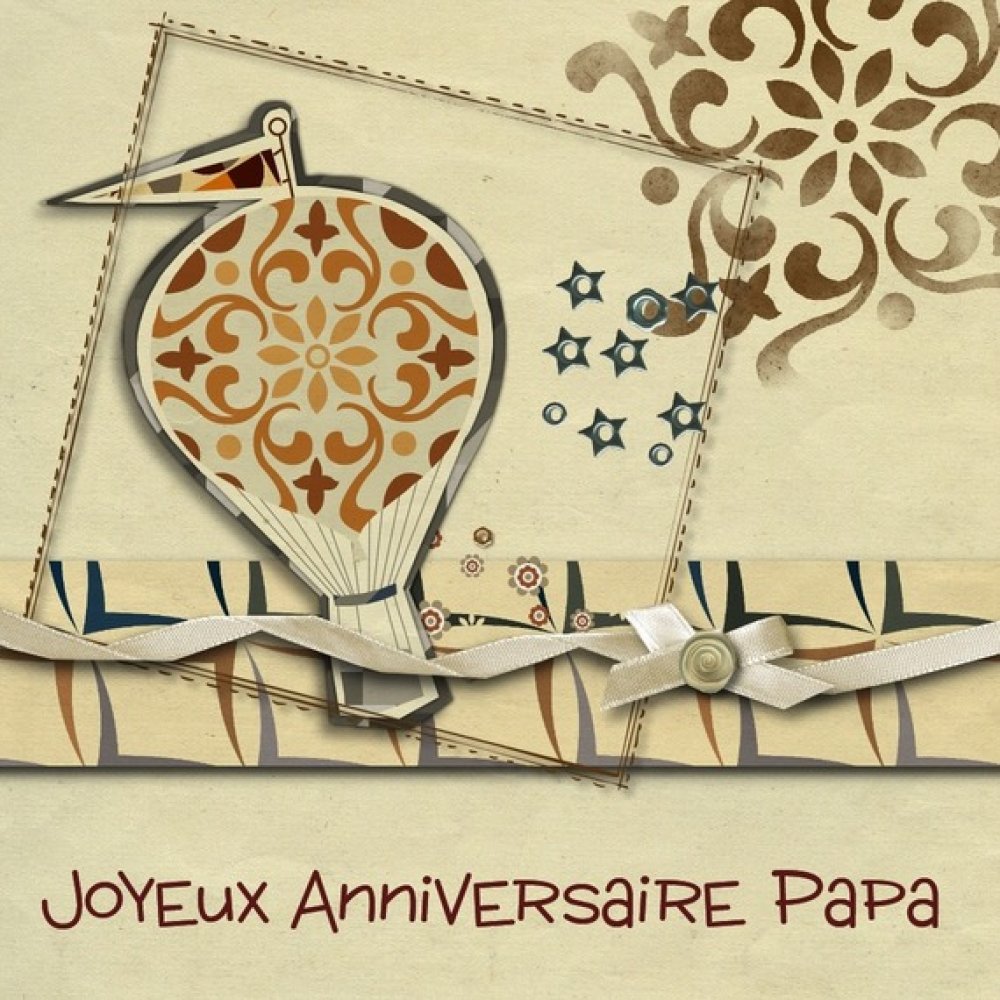 Carte Double Anniversaire Papa Vintage 15cm X 15cm Un Grand Marche