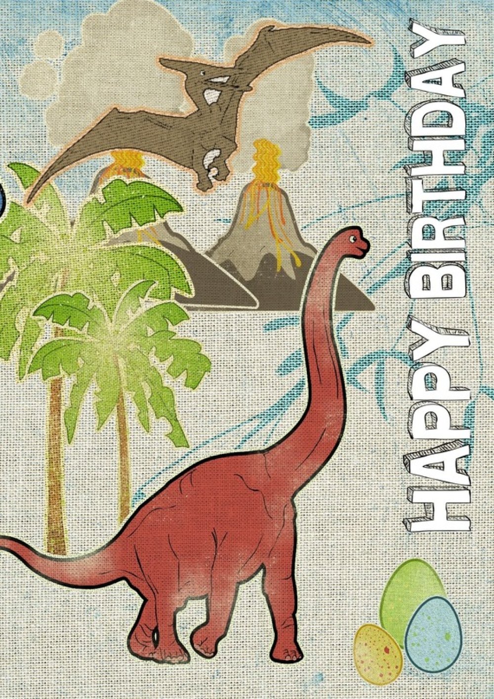 Carte Double Happy Birthday Dinosaures 21cm X 15cm Anniversaire Un Grand Marche