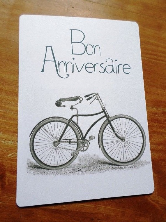 Carte Velo Cyclisme Bike Bon Anniversaire Faite Main 21cm X 15cm Un Grand Marche