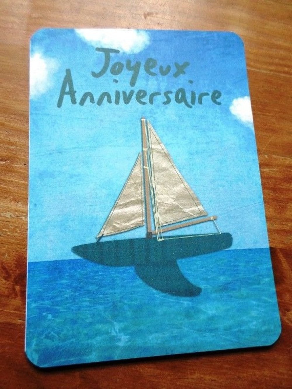 Carte Bateau Joyeux Anniversaire Faite Main 21cm X 15cm Un Grand Marche