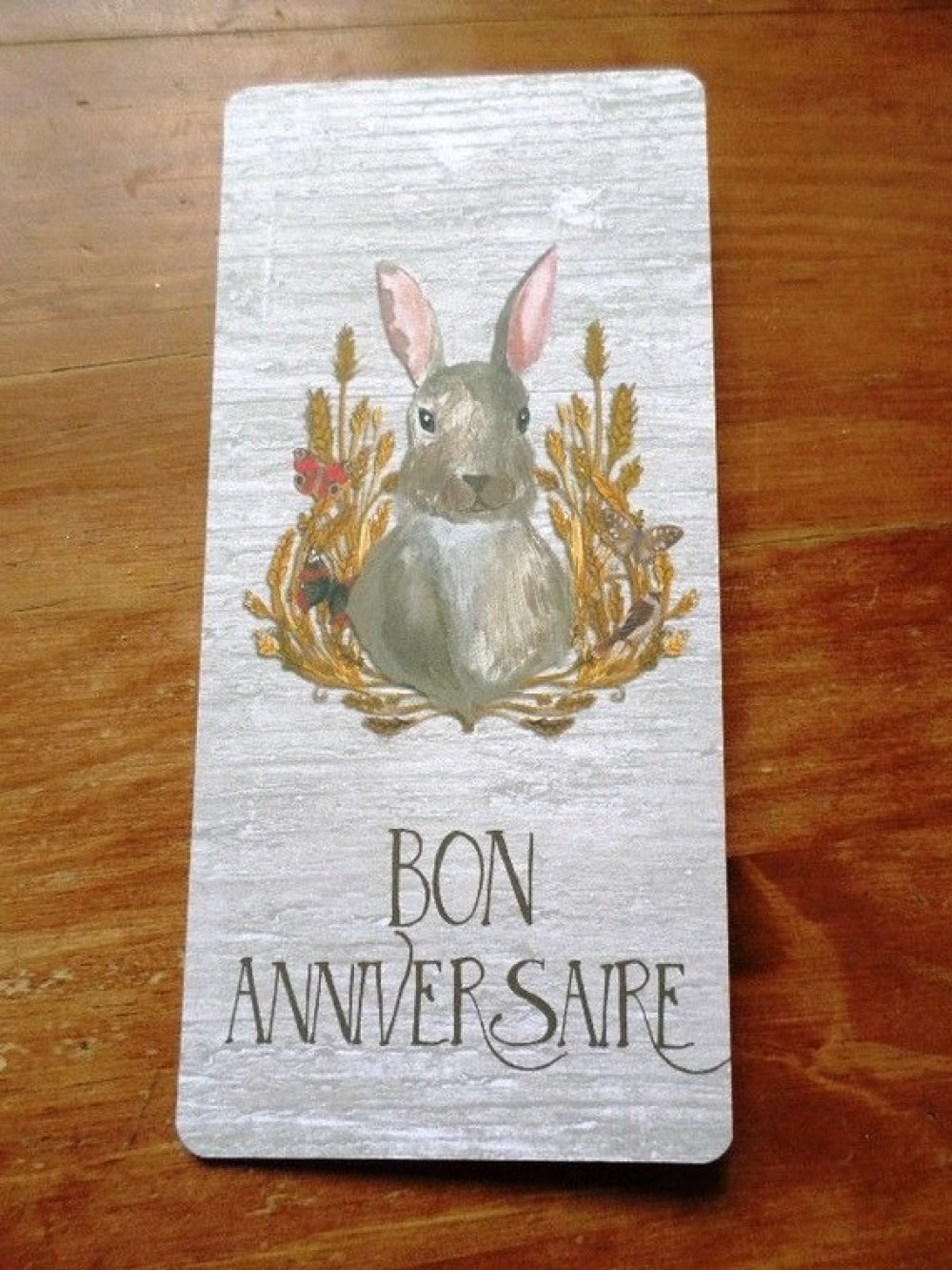 Carte Joyeux Anniversaire Le Beau Lapin Fait Main 21cm X 10cm Un Grand Marche