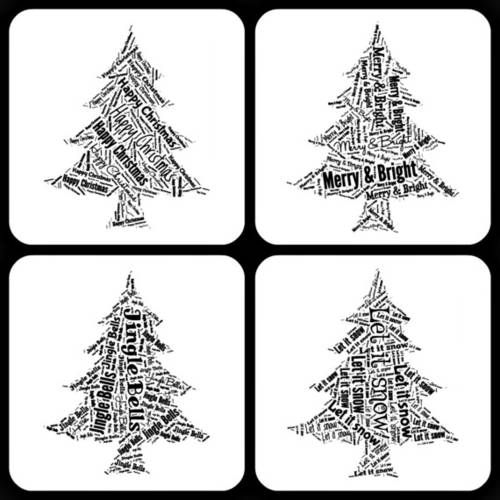 Lot De 4 Cartes De Noel En Langue Anglaise 15cm X 15cm Avec Enveloppes Un Grand Marche