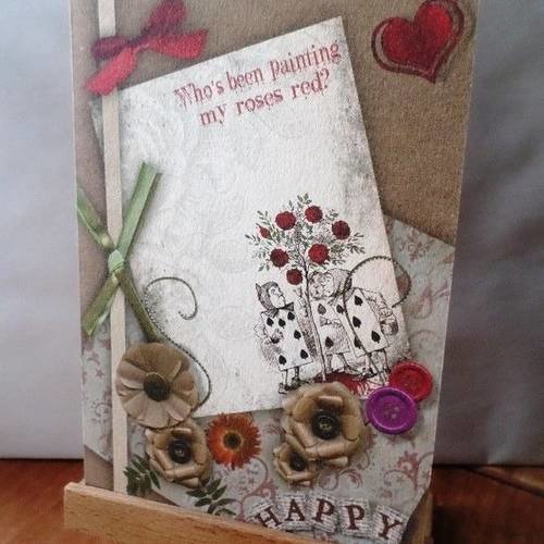 Alice Au Pays Des Merveilles Le Lapin Blanc Carte Faite Main 21cm X 15cm Un Grand Marche