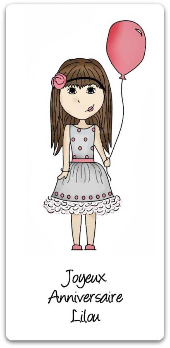 Carte Double Anniversaire La Petite Fille A Personnaliser 21cm X 10 5cm Un Grand Marche
