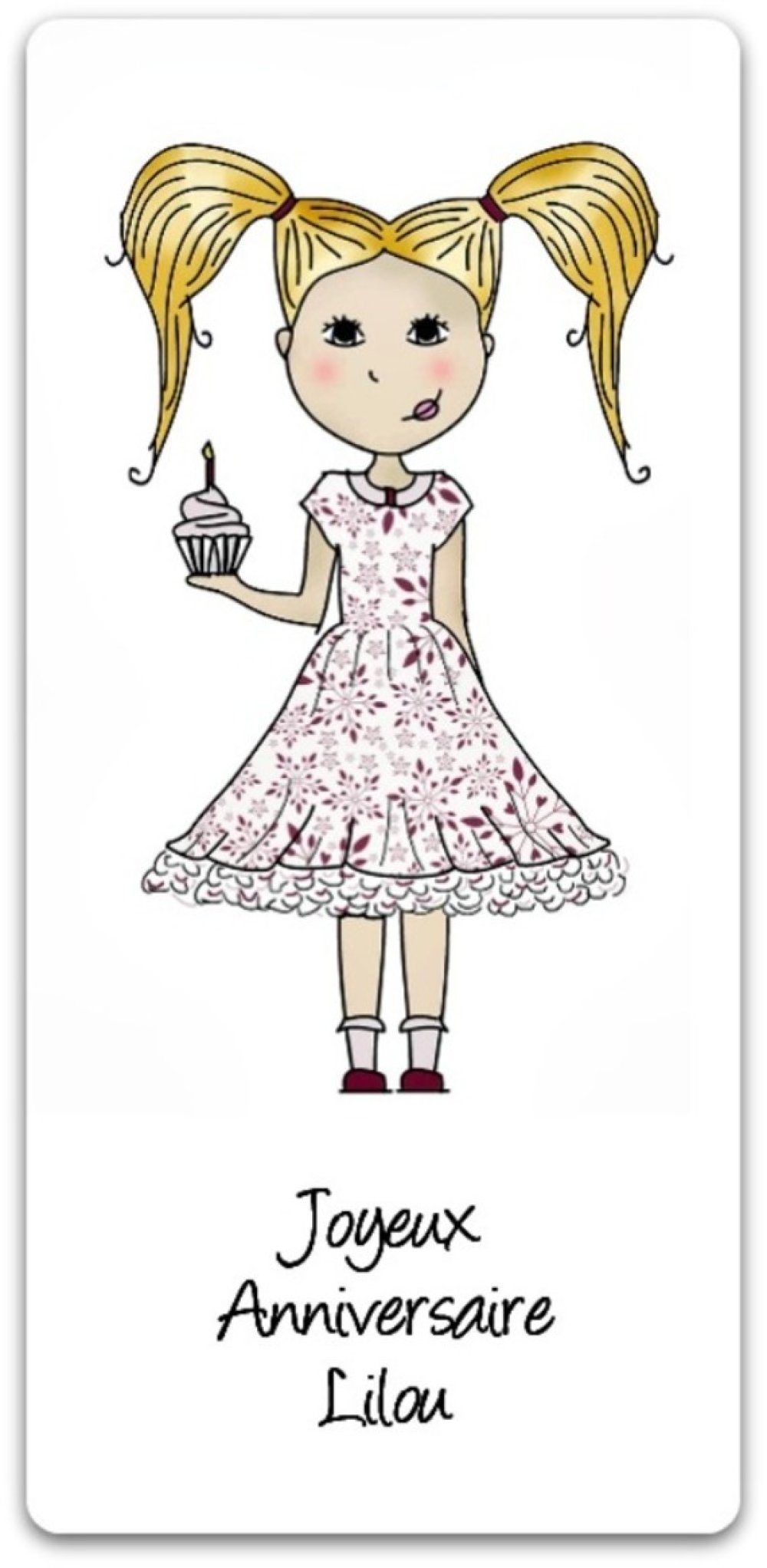 Carte Double Anniversaire La Petite Fille A Personnaliser 21cm X 10 5cm Un Grand Marche