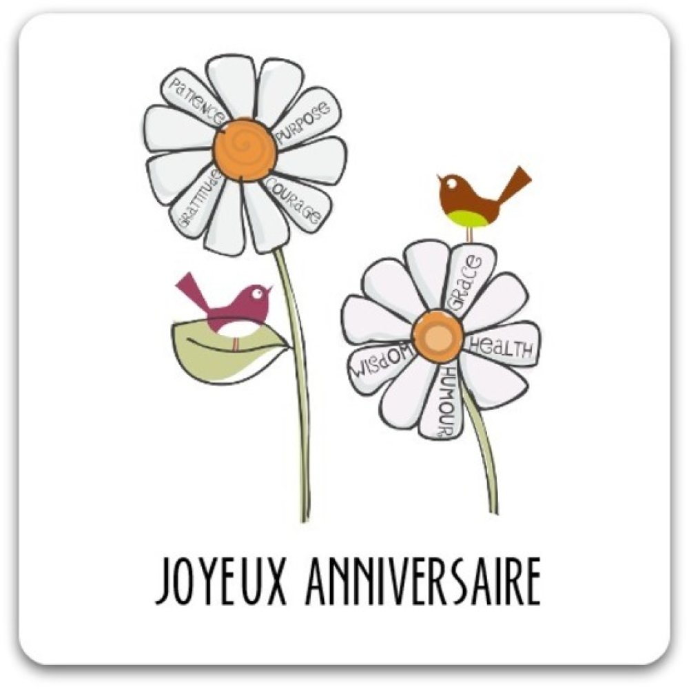 Carte Double Joyeux Anniversaire Creation Originale Fait Main 15cm X 15cm Un Grand Marche