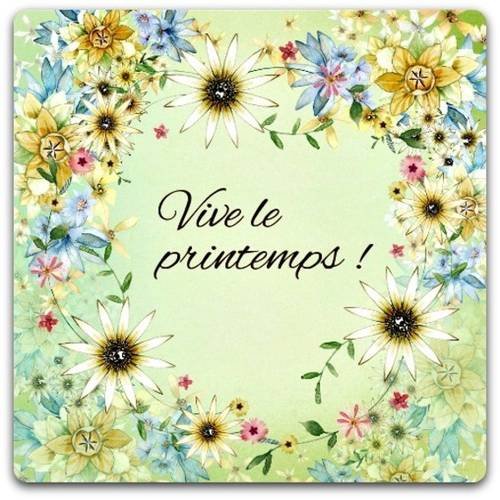 Carte Double Printemps Creation Originale Digitale 15cm X 15cm Un Grand Marche