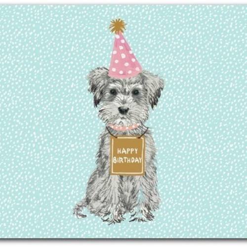 Carte anniversaire double 'happy birthday doggie' 12.5cm x 17cm 
