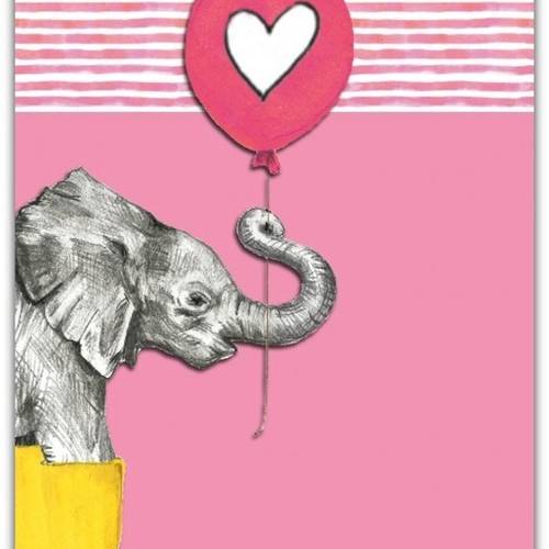 Carte Double Anniversaire L Elephant Avec Enveloppe 12 5cm X 17cm Un Grand Marche