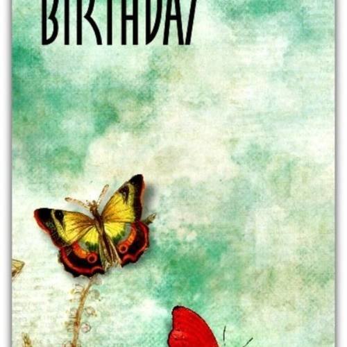 Carte Anniversaire Double Papillon Creation Originale Avec Enveloppe Un Grand Marche