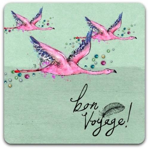 Carte Double Bon Voyage Faite A La Main 15cm X 15cm Un Grand Marche