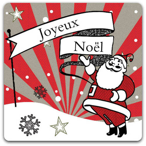 Carte Double Pere Noel Faite A La Main 15cm X 15cm Un Grand Marche