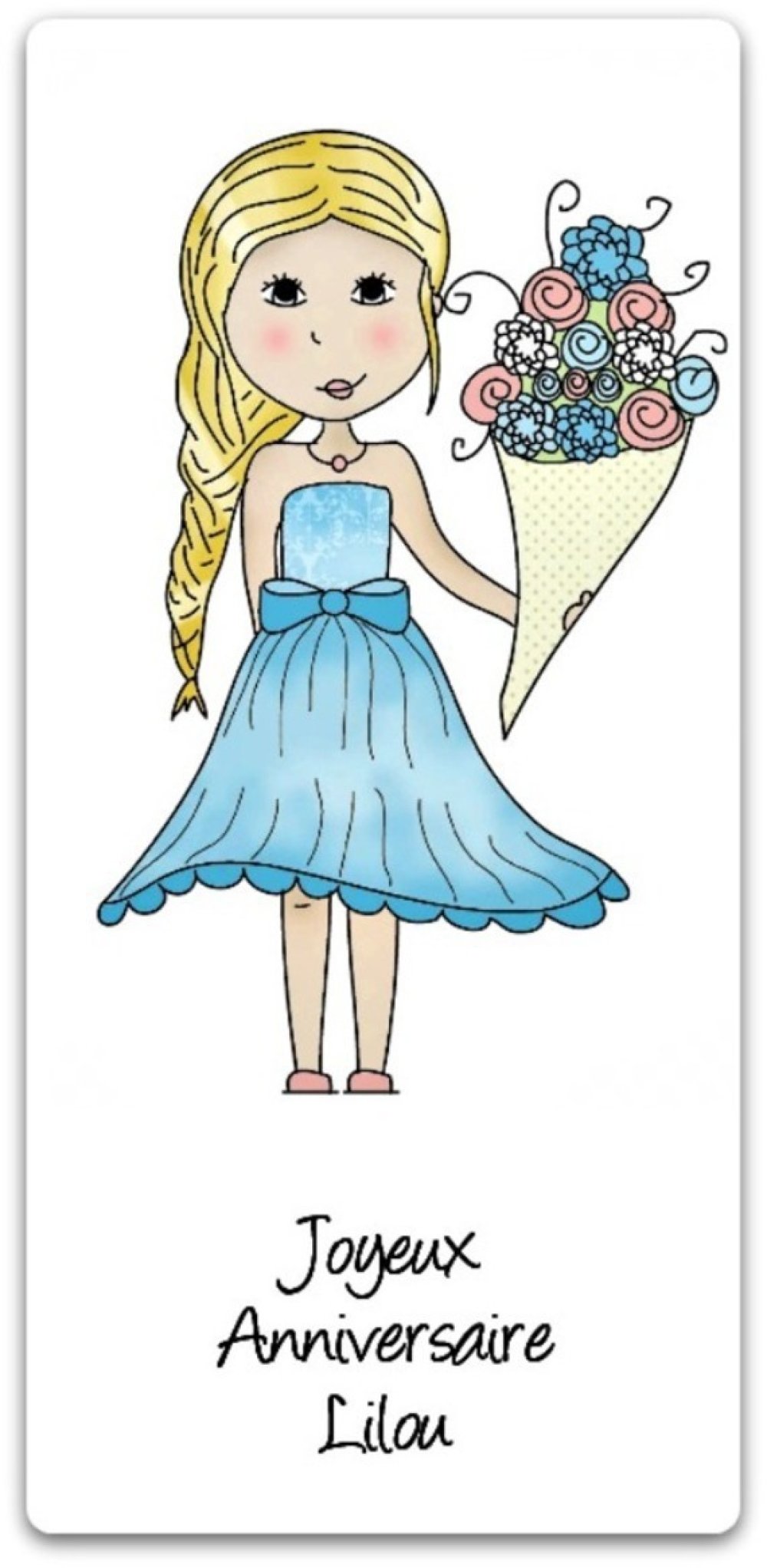 Carte Double Anniversaire La Petite Fille A Personnaliser 21cm X 15cm Un Grand Marche