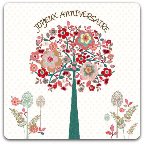 Carte Double Joyeux Anniversaire 15cm X 15cm Un Grand Marche