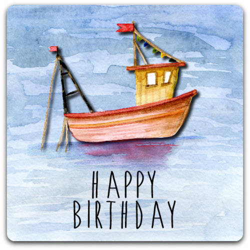 anniversaire sur un bateau Carte Double Joyeux Anniversaire Le Bateau 15cm X 15cm Un Grand anniversaire sur un bateau