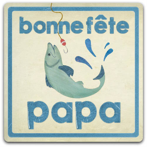 Carte Double Fete Des Peres La Peche 15cm X 15cm Avec Enveloppe Un Grand Marche