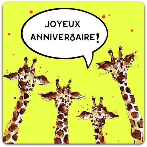 Carte Double Faite Main Joyeux Anniversaire 15cm X 15cm Avec Enveloppe Card Bubble Un Grand Marche