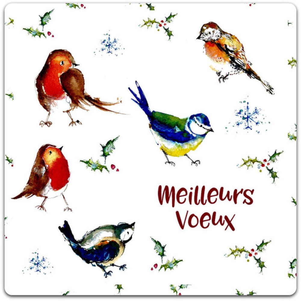 Carte Double Meilleurs Voeux Noel Dessin Numerique Style Aquarelle 15cm X 15cm Un Grand Marche