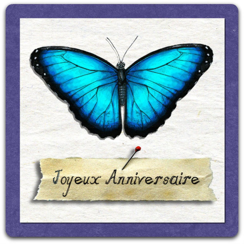 Carte Double Papillon Creation Originale Fait Main 15cm X 15cm Un Grand Marche