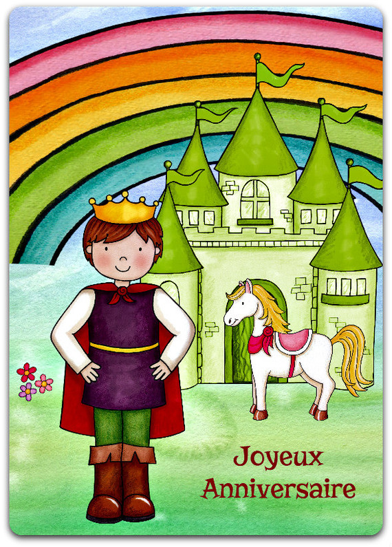 Carte Double En Grand Format Joyeux Anniversaire Prince 25cm X 17cm Un Grand Marche