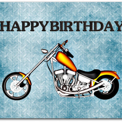 Carte Double Happy Birthday Motorbike Moto 21cm X 15cm Un Grand Marche