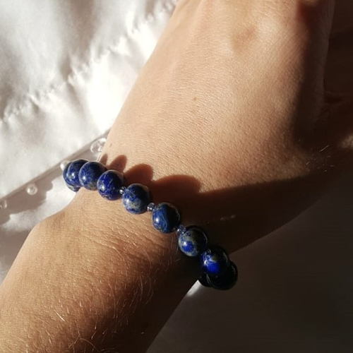 Bracelet en perles de lapis lazuli