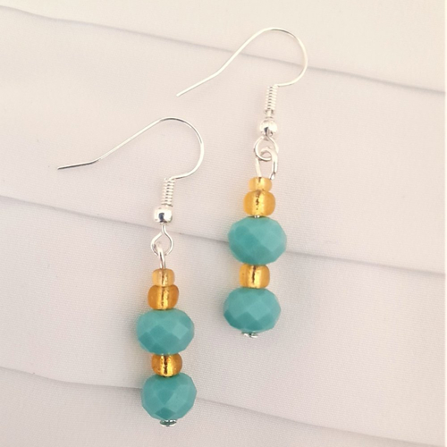 Boucles d'oreilles or et turquoise