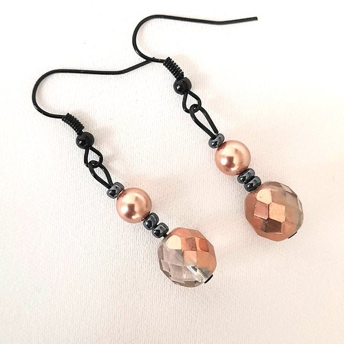 Boucles d'oreilles cristal de bohême rose gold