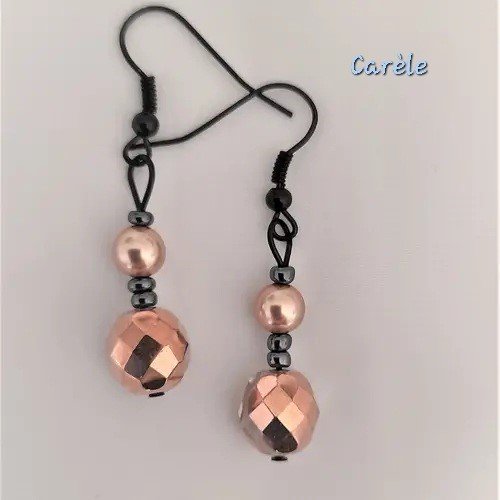 Boucles d'oreilles cristal de bohême rose gold