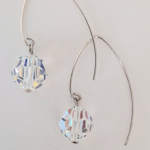 Boucles d'oreilles argent 925 et cristal swarovski