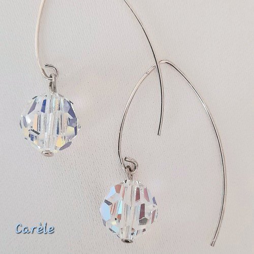 Boucles d'oreilles argent 925 et cristal swarovski