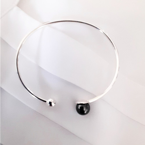 Bracelet argent 925 massif perle swarovski nacrée
