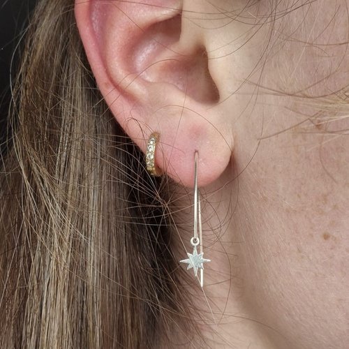 Boucles d'oreilles ma petite étoile étoile du nord en argent