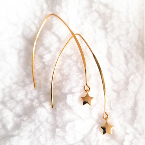 Boucles d'oreilles étoile en plaqué or