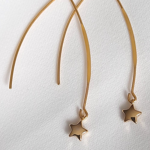 Boucles d'oreilles étoile en plaqué or