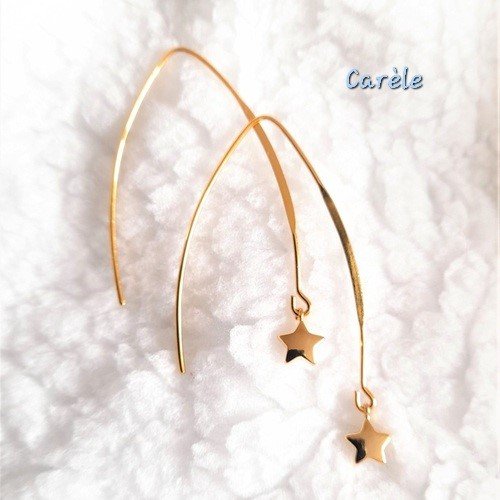 Boucles d'oreilles ma petite étoile plaquée or