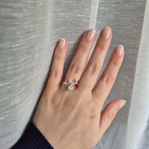 Bague coeur argent 925 et cristal swarovski