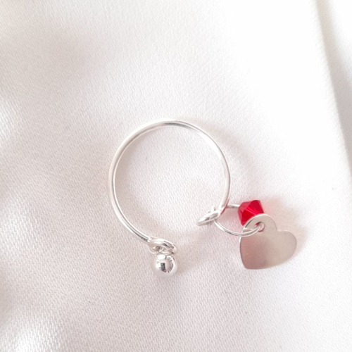 Bague coeur argent 925 et cristal swarovski