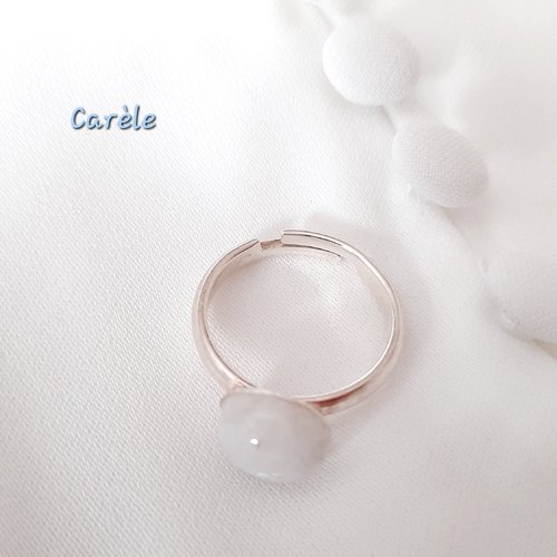 Bague argent massif et pierre de lune véritable