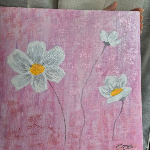 Floraison - tableau peint à la main